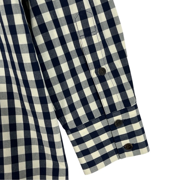 Lafayette 148 New York Check-Print Button-Down Shirt Size Large - Picture 6 of 7